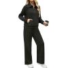 imageXIEERDUO Lounge Sets For Women 2024 Half Zip Sweatshirt And Wide Leg Sweatpant 2 Piece Outfits Sweatsuit TracksuitKangarooblack
