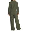 imageXIEERDUO Lounge Sets For Women 2024 Half Zip Sweatshirt And Wide Leg Sweatpant 2 Piece Outfits Sweatsuit TracksuitKangaroodark Green