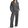 imageXIEERDUO Lounge Sets For Women 2024 Half Zip Sweatshirt And Wide Leg Sweatpant 2 Piece Outfits Sweatsuit TracksuitKangaroodimgray