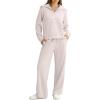 imageXIEERDUO Lounge Sets For Women 2024 Half Zip Sweatshirt And Wide Leg Sweatpant 2 Piece Outfits Sweatsuit TracksuitKangarookhaki