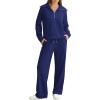 imageXIEERDUO Lounge Sets For Women 2024 Half Zip Sweatshirt And Wide Leg Sweatpant 2 Piece Outfits Sweatsuit TracksuitKangaroonavy Blue