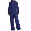 imageXIEERDUO Lounge Sets For Women 2024 Half Zip Sweatshirt And Wide Leg Sweatpant 2 Piece Outfits Sweatsuit TracksuitKangaroonavy Blue