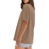 imageXIEERDUO Oversized T Shirts for Women Summer Short Sleeve Tops Loose Scook NeckBrown