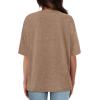 imageXIEERDUO Oversized T Shirts for Women Summer Short Sleeve Tops Loose Scook NeckBrown