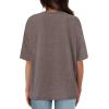 imageXIEERDUO Oversized T Shirts for Women Summer Short Sleeve Tops Loose Scook NeckBrowngrey