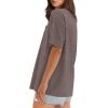 imageXIEERDUO Oversized T Shirts for Women Summer Short Sleeve Tops Loose Scook NeckBrowngrey