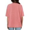 imageXIEERDUO Oversized T Shirts for Women Summer Short Sleeve Tops Loose Scook NeckCoral