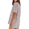 imageXIEERDUO Oversized T Shirts for Women Summer Short Sleeve Tops Loose Scook NeckFlower