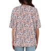 imageXIEERDUO Oversized T Shirts for Women Summer Short Sleeve Tops Loose Scook NeckFlower