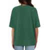 imageXIEERDUO Oversized T Shirts for Women Summer Short Sleeve Tops Loose Scook NeckGreen