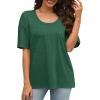 imageXIEERDUO Oversized T Shirts for Women Summer Short Sleeve Tops Loose Scook NeckGreen