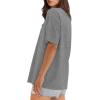 imageXIEERDUO Oversized T Shirts for Women Summer Short Sleeve Tops Loose Scook NeckGrey