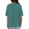 imageXIEERDUO Oversized T Shirts for Women Summer Short Sleeve Tops Loose Scook NeckGrey Green