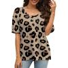 imageXIEERDUO Oversized T Shirts for Women Summer Short Sleeve Tops Loose Scook NeckLeopard