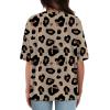 imageXIEERDUO Oversized T Shirts for Women Summer Short Sleeve Tops Loose Scook NeckLeopard