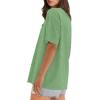 imageXIEERDUO Oversized T Shirts for Women Summer Short Sleeve Tops Loose Scook NeckLightgreen