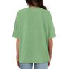 imageXIEERDUO Oversized T Shirts for Women Summer Short Sleeve Tops Loose Scook NeckLightgreen