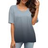 imageXIEERDUO Oversized T Shirts for Women Summer Short Sleeve Tops Loose Scook NeckOmbergrey