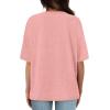 imageXIEERDUO Oversized T Shirts for Women Summer Short Sleeve Tops Loose Scook NeckPink