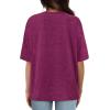 imageXIEERDUO Oversized T Shirts for Women Summer Short Sleeve Tops Loose Scook NeckPurple