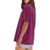 imageXIEERDUO Oversized T Shirts for Women Summer Short Sleeve Tops Loose Scook NeckPurple