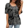imageXIEERDUO Oversized T Shirts for Women Summer Short Sleeve Tops Loose Scook NeckTiedye