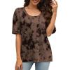 imageXIEERDUO Oversized T Shirts for Women Summer Short Sleeve Tops Loose Scook NeckTiedye2