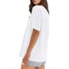 imageXIEERDUO Oversized T Shirts for Women Summer Short Sleeve Tops Loose Scook NeckWhite