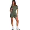 imageXIEERDUO Rompers for Women 2024 Summer Crewneck Short Jumpsuit Casual Loose Short Sleeve One Piece Outfits with PocketsGrey Olive
