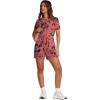imageXIEERDUO Rompers for Women 2024 Summer Crewneck Short Jumpsuit Casual Loose Short Sleeve One Piece Outfits with PocketsPink Tie Dye
