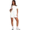 imageXIEERDUO Rompers for Women 2024 Summer Crewneck Short Jumpsuit Casual Loose Short Sleeve One Piece Outfits with PocketsWhite