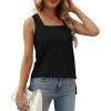 imageXIEERDUO Summer Tank Tops for Women Square Neck Loose Fit Casual Fashion Flowy Sleeveless00ablack
