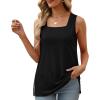 imageXIEERDUO Summer Tank Tops for Women Square Neck Loose Fit Casual Fashion Flowy Sleeveless00ablack