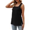 imageXIEERDUO Summer Tank Tops for Women Square Neck Loose Fit Casual Fashion Flowy Sleeveless00ablack