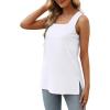 imageXIEERDUO Summer Tank Tops for Women Square Neck Loose Fit Casual Fashion Flowy Sleeveless00awhite