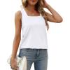 imageXIEERDUO Summer Tank Tops for Women Square Neck Loose Fit Casual Fashion Flowy Sleeveless00awhite