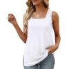 imageXIEERDUO Summer Tank Tops for Women Square Neck Loose Fit Casual Fashion Flowy Sleeveless00awhite