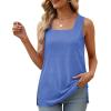 imageXIEERDUO Summer Tank Tops for Women Square Neck Loose Fit Casual Fashion Flowy Sleeveless01ablue