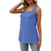 imageXIEERDUO Summer Tank Tops for Women Square Neck Loose Fit Casual Fashion Flowy Sleeveless01ablue