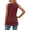 imageXIEERDUO Summer Tank Tops for Women Square Neck Loose Fit Casual Fashion Flowy Sleeveless01abrown Red