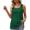 imageXIEERDUO Summer Tank Tops for Women Square Neck Loose Fit Casual Fashion Flowy Sleeveless01agreen