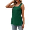 imageXIEERDUO Summer Tank Tops for Women Square Neck Loose Fit Casual Fashion Flowy Sleeveless01agreen