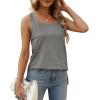 imageXIEERDUO Summer Tank Tops for Women Square Neck Loose Fit Casual Fashion Flowy Sleeveless01agrey