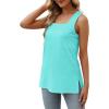 imageXIEERDUO Summer Tank Tops for Women Square Neck Loose Fit Casual Fashion Flowy Sleeveless01alake Green