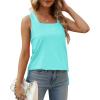 imageXIEERDUO Summer Tank Tops for Women Square Neck Loose Fit Casual Fashion Flowy Sleeveless01alake Green
