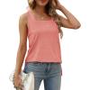 imageXIEERDUO Summer Tank Tops for Women Square Neck Loose Fit Casual Fashion Flowy Sleeveless01apink