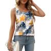 imageXIEERDUO Summer Tank Tops for Women Square Neck Loose Fit Casual Fashion Flowy Sleeveless01btie Dye Flower