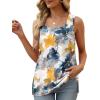 imageXIEERDUO Summer Tank Tops for Women Square Neck Loose Fit Casual Fashion Flowy Sleeveless01btie Dye Flower