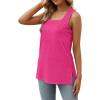 imageXIEERDUO Summer Tank Tops for Women Square Neck Loose Fit Casual Fashion Flowy Sleeveless02deep Pink