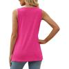 imageXIEERDUO Summer Tank Tops for Women Square Neck Loose Fit Casual Fashion Flowy Sleeveless02deep Pink